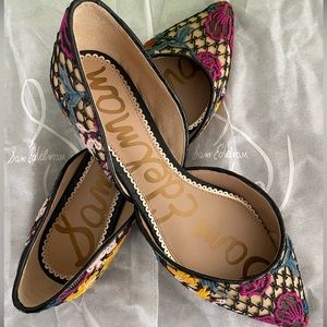 Sam Edelman Rodney Floral Embroidered Flats US sz 9.5M